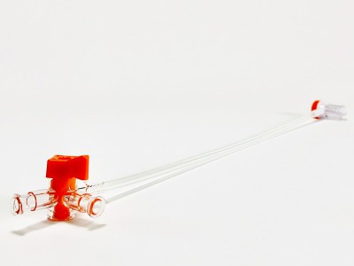 延长管止血阀(三通+深橙色)Extension tube hemostasis valve (three-way + dark orange)图1