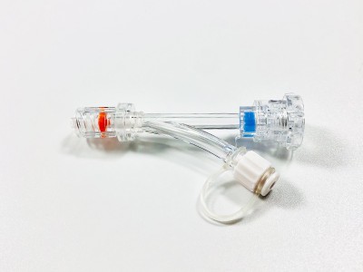 旋转式Y阀 (弧形款-带旋转公接头+引流帽）Rotary Y valve (curved type - with rotary male connector + drainage cap)图2